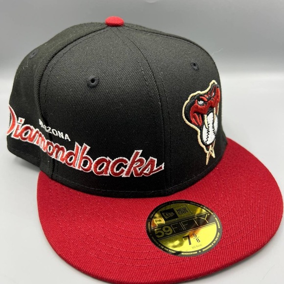 Arizona‎ Diamondbacks Hat Men 7 5/8 Black Red 59Fifty New Era Fitted Cap